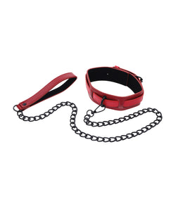 Dominant Desire Red & Black Collar and Leash Set