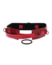 Load image into Gallery viewer, Bound &amp; Belted Elegance Ex&#39;s &amp; Oh&#39;s Red Black Restraint Belt
