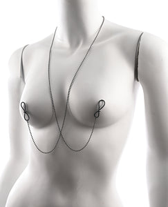 Ex's & Oh's Adjustable Nipple Tie Body Jewelry - Black