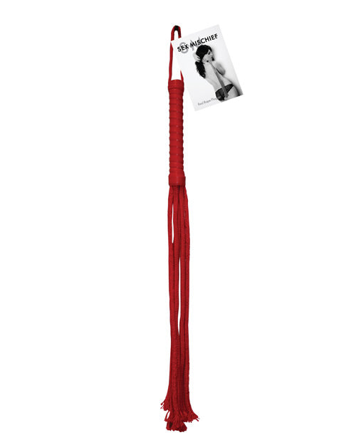 Sensual Red Rope Flogger for Teasing and Tickle Play