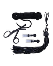 Carregue a imagem no visualizador da Galeria, Kit de Bondage Preto Sensacional Tied &amp; Twisted - Conjunto de BDSM
