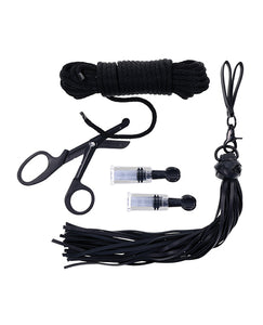 Kit de bondage noir sensationnel Tied & Twisted ensemble de jeu BDSM