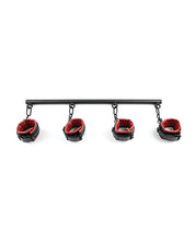 Load image into Gallery viewer, Saffron Power Play Cuff &amp; Spreader Bar Set - Red Black
