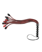 Load image into Gallery viewer, Saffron Whip Flogger - Red and Black for Impact Play
