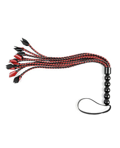 Saffron Whip Flogger - Red and Black for Impact Play