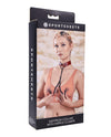 Verführerisches Safran-Bondage-Halsband mit Nippelklemmen-Set