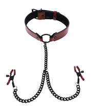 Load image into Gallery viewer, Seductive Saffron Bondage Collar with Nipple Clamps Set
