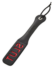 Load image into Gallery viewer, 12&quot; Hand-Stitched Leather Impact Paddle - S-L-U-T Imprint
