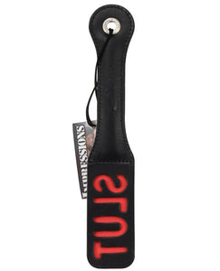 12 Inch Hand-Stitched Leather Impact Paddle S-L-U-T Imprint