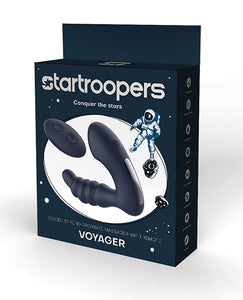 Robusto massaggiatore prostatico con perline Star Troopers Voyager con telecomando - nero