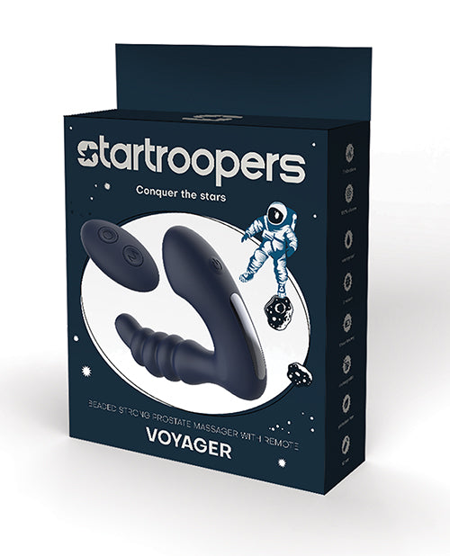 Star Troopers Voyager sterke prostaatstimulator met kralen en afstandsbediening - zwart