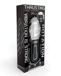 Masturbateur Oral de Luxe avec Poussée, Rotation et Vibration - Noir