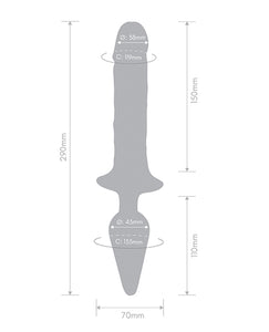 Dual Delight 11" Dubbeländad Dildo & Anusplugg - Lavendel