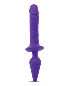 Dual Delight 11" Dubbeländad Dildo & Anusplugg - Lavendel