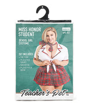 Load image into Gallery viewer, Ms. Honor Student School Girl Outfit with Tie Top, Pleated Skirt, Neck Tie &amp; Hair Bow in Red
