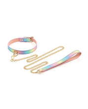 Load image into Gallery viewer, Iridescent Rainbow Hot Bitch Collar and Leash Set for Pets
