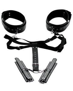 Ultimate Submission Thigh Harness With Adjustable Cuffs Black