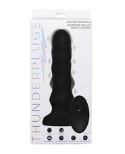 Load image into Gallery viewer, ThunderPlugs Silicone Vibrating &amp; Squirming Plug w/Remote - Black
