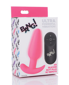 Bang ! Plug anal vibrant en silicone 21x avec télécommande