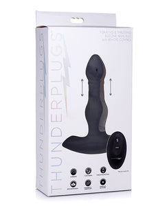 ThunderPlugs Silicon Vibrating & Thrusting Plug cu telecomandă - Negru