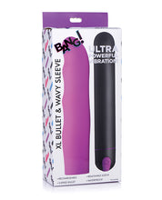 Carregue a imagem no visualizador da Galeria, Powerful XL Vibrating Bullet with Removable Wavy Silicone Sleeve - Purple
