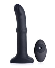 Încărcați imaginea în vizualizatorul Galerie, Vibrator din silicon cu arbore glisant ThunderPlugs cu telecomandă - negru
