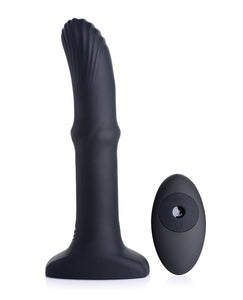 ThunderPlugs glidende skaft silikonevibrator m/fjernbetjening - Sort