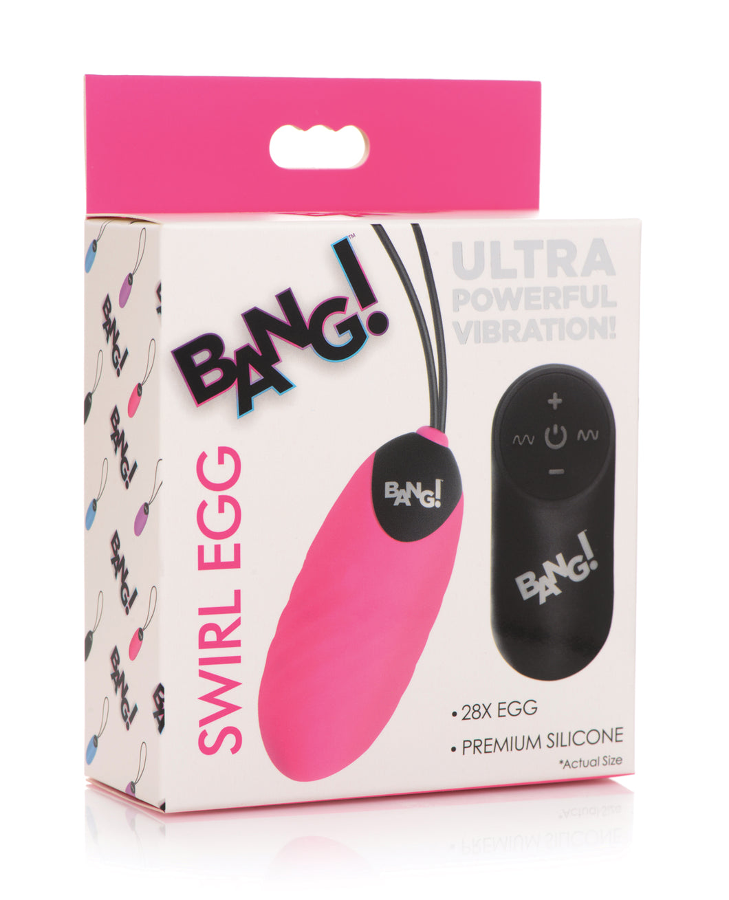 Vibrator cu ouă învolburat din silicon roz, controlat de la distanță, 28X