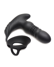 Carregue a imagem no visualizador da Galeria, ThunderPlugs 10X Thrusting Silicone Vibrator w/Cock &amp; Ball Strap &amp; Remote - Black
