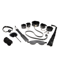 Plush Kinky Bondage Bliss 10-Piece Restraint Set Midnight Black