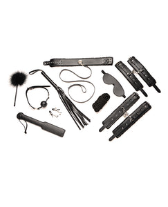 Plush Kinky Bondage Bliss 10-Piece Restraint Set Midnight Black