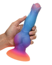 Load image into Gallery viewer, Galactic Glow Alien Dildo - Silicone Fantasy Toy with Knot and Pulsating Colors
