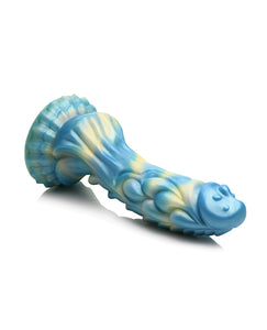 Dildo vibrant télécommandé en forme de cheval marin irisé - Bleu/Jaune