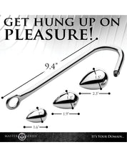 Load image into Gallery viewer, Master Series Anal Hook Trainer w/3 Plugs - Silver
