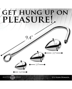 Master Series Anal Hook Trainer m/3 stik - Sølv