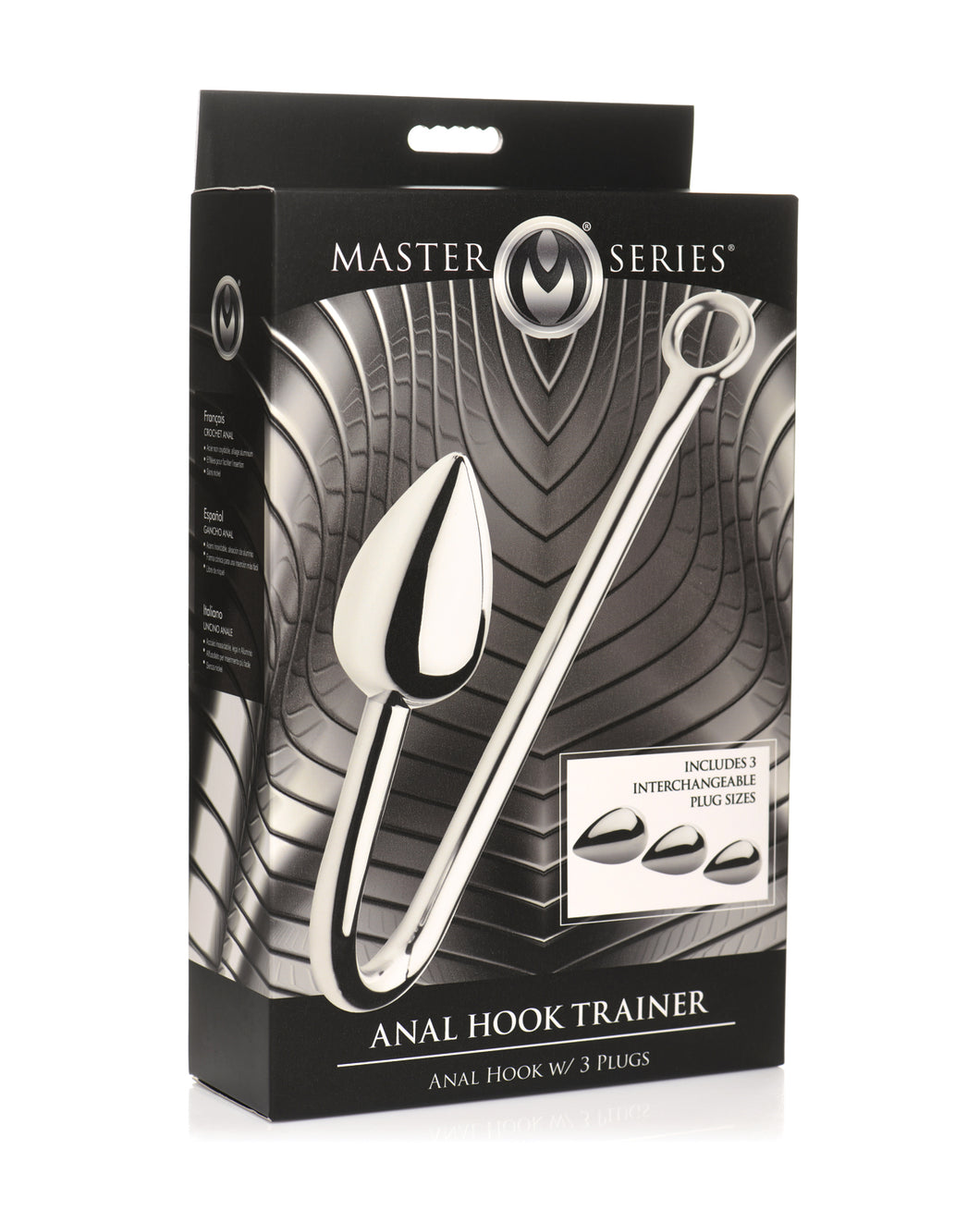 Master Series Anal Hook Trainer m/3 stik - Sølv