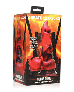 Demonic Delight: Horned Devil Silicone Dildo