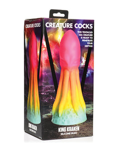 Rainbow Kraken Silicone Dildo - Thick Textured Pleasure Toy