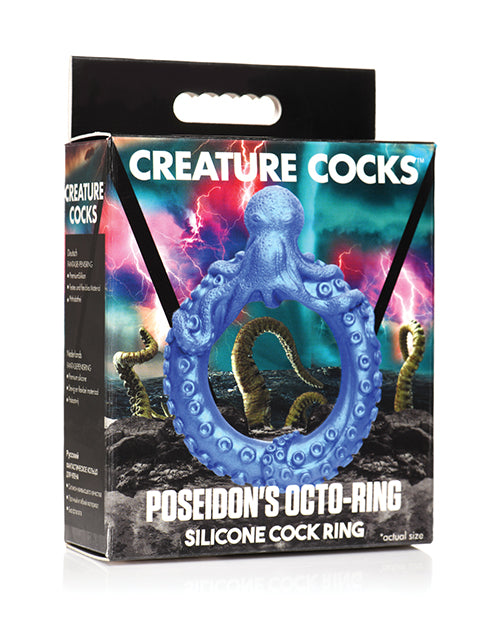 Anel Peniano de Silicone Fantasia Octo de Poseidon - Azul Vibrante