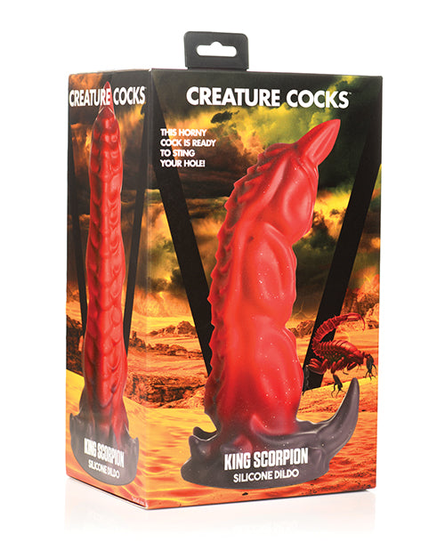 Crimson Scorpion Silikone Dildo med Glitrende Detaljer