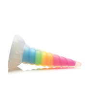 Load image into Gallery viewer, Glow-in-the-Dark Rainbow Unicorn Horn Silicone Dildo
