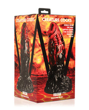 Charger l&#39;image dans la visionneuse de la galerie, Dildo en silicone Inferno Pleasure Vulcan - Noir/Crimson
