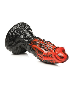 Inferno Pleasure Vulcan Silicone Dildo - Black/Crimson