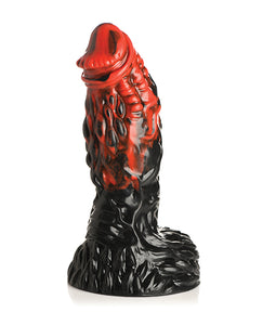 Dildo Inferno Pleasure Vulcan z silikonu - Czarny/Krwiście czerwony