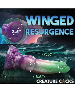 Aqua Phoenix Fantasy Silikone Dildo - Multifarvede Bølger