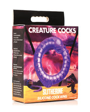 Load image into Gallery viewer, Galactic Worm Silicone Cock Ring - Deep Purple Slitherine Design
