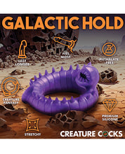 Cargue la imagen en el visor de la galería, Anillo de pene de silicona Galactic Worm - Diseño púrpura profundo
