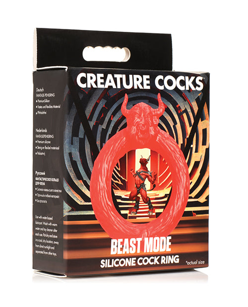 Beast Mode Roter Silikon Cockring - Entfessle dein inneres Tier