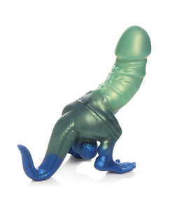 Dino Delight: Glittering Silicone Dinosaur Dildo with Suction Base