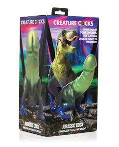 Dino Delight: Glittering Silicone Dinosaur Dildo with Suction Base